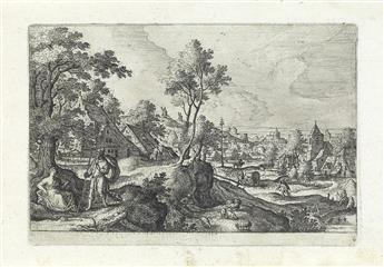 JAN VAN DE VELDE II Collection of 29 landscape and topographical etchings.